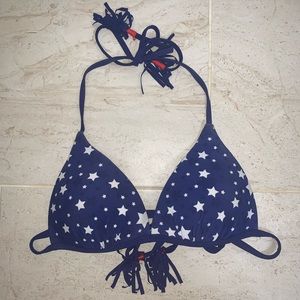 Blue and White Star Bikini Top